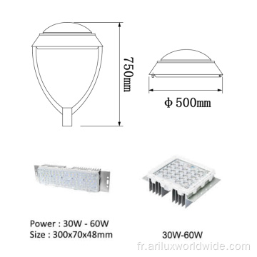 Usine directe ip66 60w lumières de jardin menées